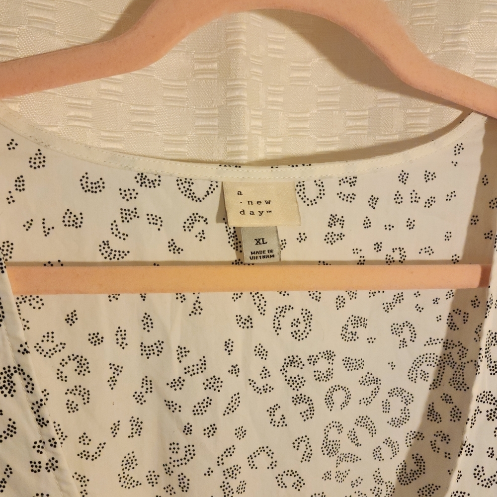 Day Black and White Leapord Patterned Babydoll Dress Women's XL - Picture 4 of 6